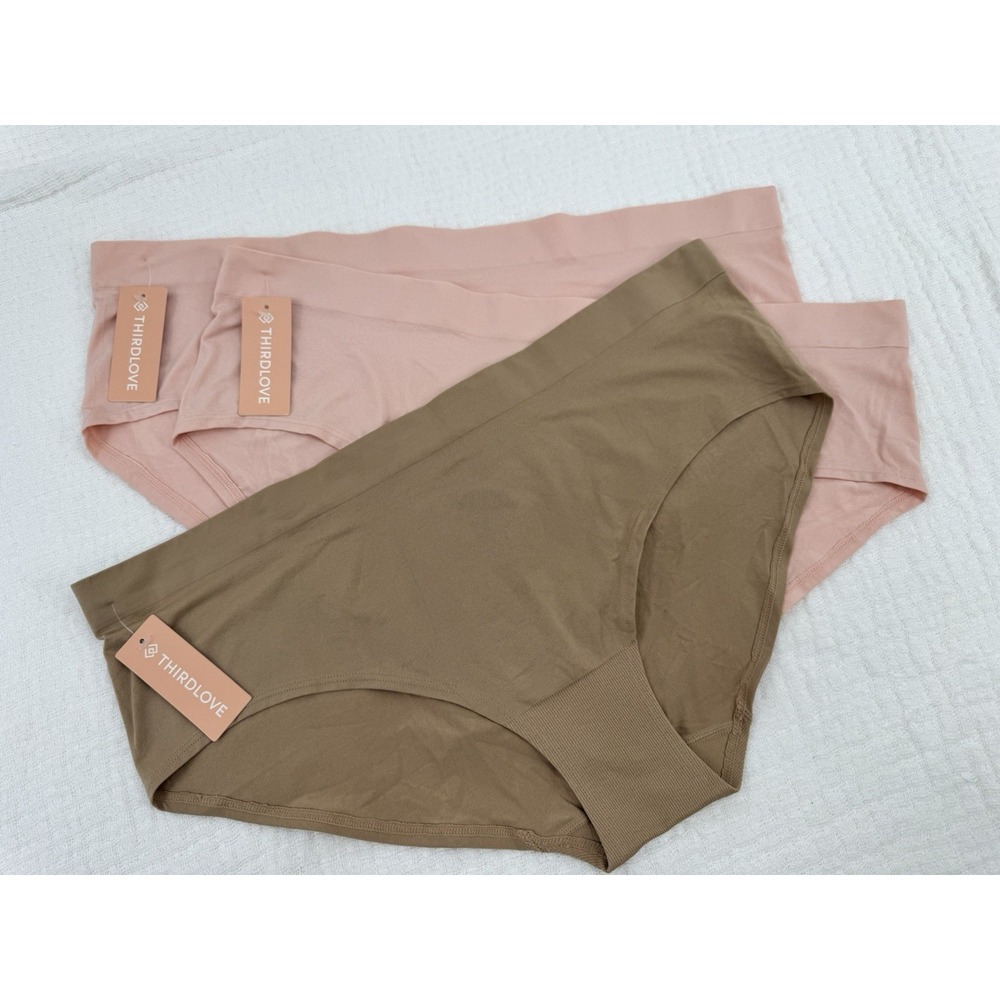 3 Third Love Nylon Spandex Hipster Panties Nude and Soft Pink Underwear